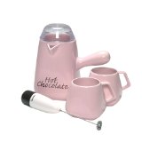 Bonjour Pink Hot Chocolate Maker and Mug Set Square Design