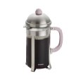 BonJour French Press 8 Cup Monet, Model 53864, Brushed Stainless Steel with Pink Accents