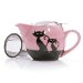 HuesNBrews Cattitude Infuser 17 Ounce Pink Teapot