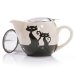 HuesNBrews Cattitude Infuser 17 Ounce Ivory Teapot