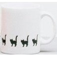 Waechtersbach Black Cats on White 12 Oz. Mugs - Set of 4