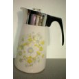 HTF -- Vintage Corning Floral Bouquet 9 cup Stovetop Percolator
