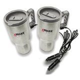 Wagan 2 Pack Stainless Steel Heated Travel Mugs