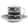Retro Black & White Espresso Cup & Saucer Demitasse set