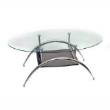 Walker Edison 42 in. Black Mesh Coffee Table