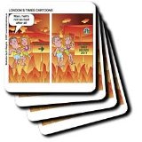 London Times Funny Religion Cartoons - Starbucks in Hell - Coasters
