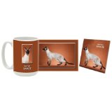 Siamese Mug & Coaster Gift Box Combo - Cat/Kitten/Feline Edition Beverage Drinkware