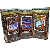 Larrys Beans Organic Rat Pack Set: Frankie's Blend, Bean Martin, Louie Supremo, Whole Bean
