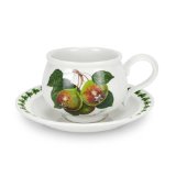 Portmeirion Pomona Earthenware Romantic Teacups & Saucers Set of 6