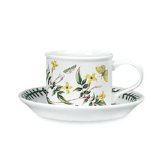 Portmeirion Botanic Garden Drum-Shaped Tea Cup and Saucer Set of 6