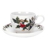 Portmeirion Holly & Ivy Teacup & Saucer Set of 6