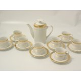 24K Gold Trim Espresso Set or Demitasse Tea Set...Deluxe 18 pc Set