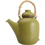 Signature Ceramic Teapot with Bamboo Handle and Infuser