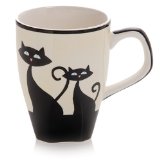 Set of 4 Hues&Brews Cattitude 12-Ounce Mugs