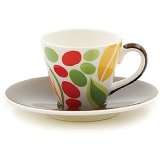 Hues N Brews Earth Espresso Cups and Saucers Set of 4