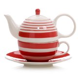 Hues&Brews Stripes Scarlet Tea for One