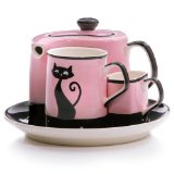Hues&Brews Cattitude Pink Service For 1