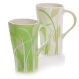 Hues&Brews Leaves of Grass 13 Ounce Mugs Set of 4