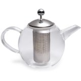 BonJour Round Glass Teapot with Shut Off Infuser