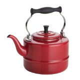 BonJour Vintage Design Porcelain Teakettle in Red