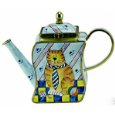 Kelvin Chen Enameled Miniature Tea Pot - Cat with Tie