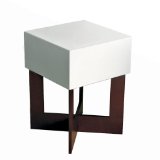 Nexxt by Linea Tavis Accent Table, White with Java Base