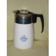 Vintage Corning Ware Cornflower Blue 6 Cup Range Top Percolator Coffee Pot