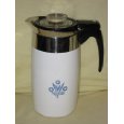 Vintage Corning Ware Cornflower Blue 10 Cup Electric Percolator Coffee Pot