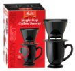 Melitta Ready Set Joe Black Single Cup Coffee Brewer With Ceramic Mug, Model 64010B