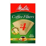 Melitta Cone Coffee Filters, Natural Brown, No. 4