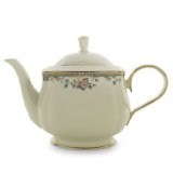 Lenox Spring Vista Gold Banded Ivory China Teapot