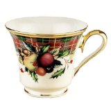 Lenox Holiday Tartan Gold Banded Ivory China Cup