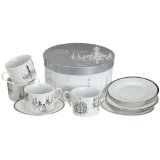 Rosanna Platinum Chandeliers Gift-boxed Teacups and Saucers