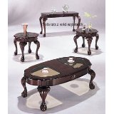 Cherry Finish 3 Piece Coffee Table Set