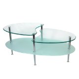 Mariner Dual Oval Coffee Table - Clear Glass/ Chrome (38