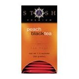 Stash Tea Black Tea (contains caffeine) - Peach 20 foil tea bags (Pack of 12)