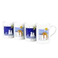 Konitz Cats at Night and Day 10-Ounce Mugs, Set of 4, Assorted Designs