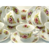 Spring Pansy Tea Cups & Saucers by Lynns Concepts