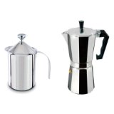 Inoxkitchen Espresso/Cappuccino and Latte Set with Frother & Coffeemaker