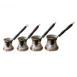Set of 4 Decorated Turkish Coffee Makers