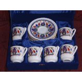 Turkish Coffee Cups and Saucers for Six