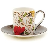 Hues N Brews Earth Espresso Cups and Saucers Set of 4