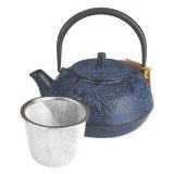 HuesnBrews Cast Iron Teapot - Blue Bamboo 20 oz.