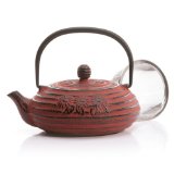 HuesnBrews 13 Ounce Cinnamon Cast Iron Teapot