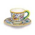 Handmade Raffaellesco Espresso Cup & Saucer From Italy