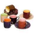 Yedi Houseware Classic Coffee and Tea Solid Espresso Cups and Saucers