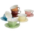 Yedi Houseware Inside Out Heart Cups and Saucers, Set of 6