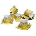 Yedi Houseware Classic Coffee and Tea French Garden Espresso Cups and Saucers