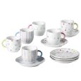 Yedi Houseware Classic Coffee and Tea Candies Espresso Cups and Saucers, Set of 6