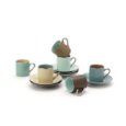 Yedi Houseware Classic Coffee and Tea Birch Espresso Cups and Saucers